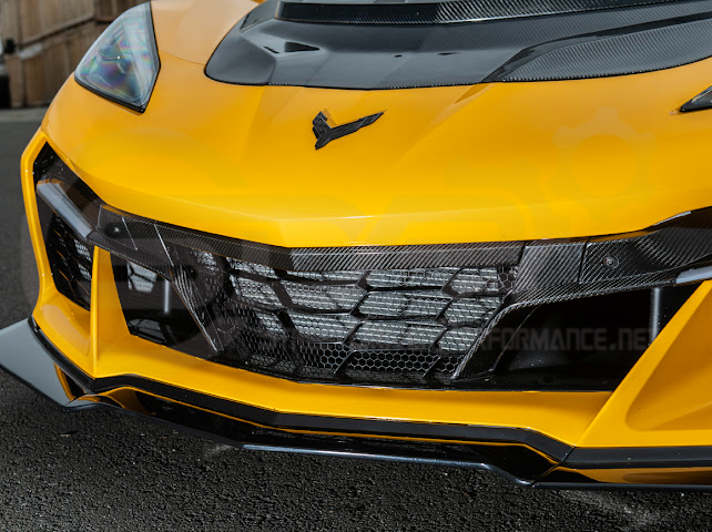 2023-Up Corvette C8 Z06 | Factory Style CARBON FIBER Front Grille License Holder Tow Trim