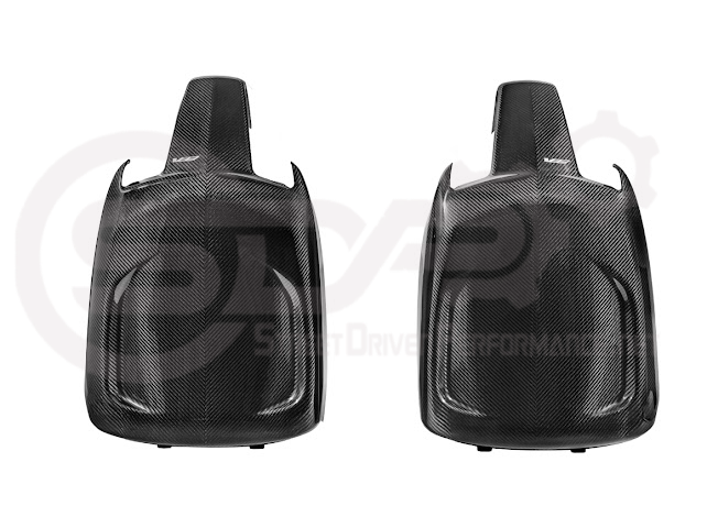 Pair of carbon fiber seat back panels for Cadillac CT5-V and CT5-V Blackwing, interior dash and trim replacement, driver and passenger sides