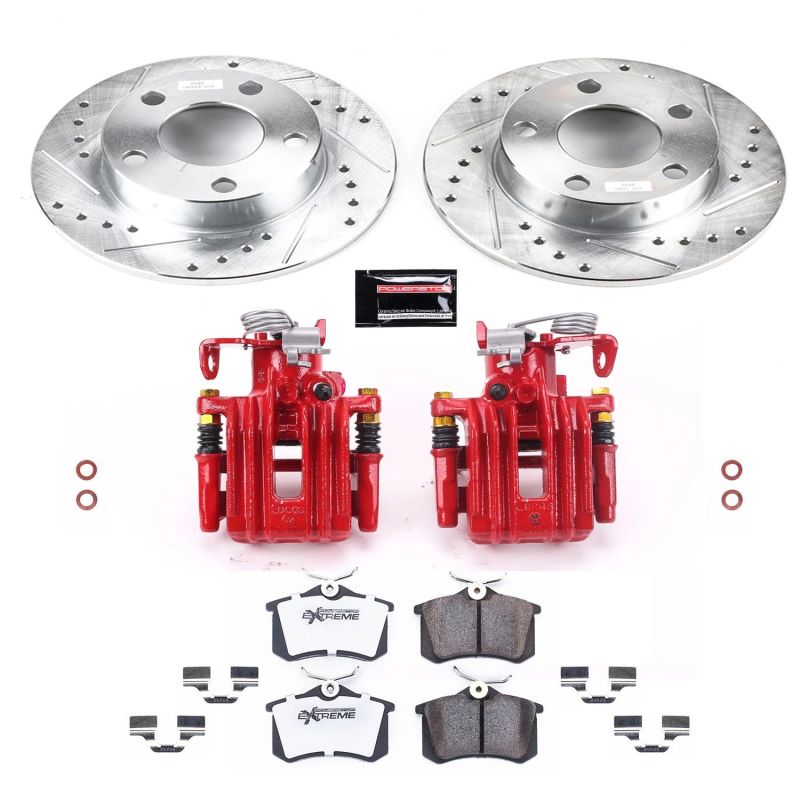PowerStop Z26 Street Warrior rear brake kit with calipers for Volkswagen Passat 1999-2005, performance brake upgrade.