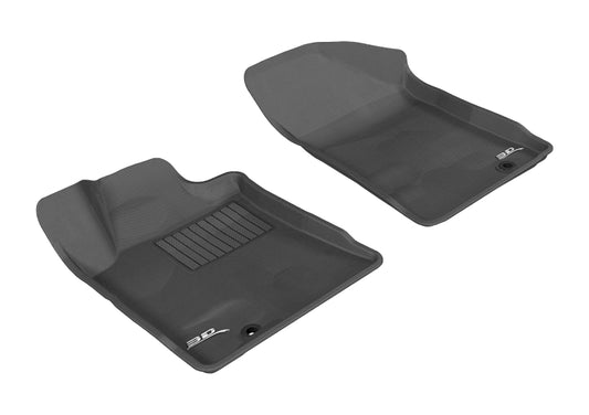Black 3D MAXpider rubber floor mat for Nissan Maxima 2009-2014, first row Kagu model with textured surface.