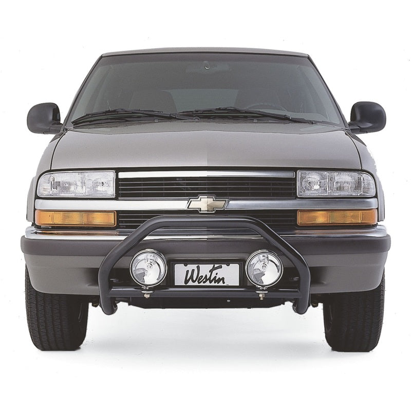 Westin Chevy/GMC S-Series Blazer Safari light bar mount kit in black, showing the sturdy mounting brackets for off-road lighting.