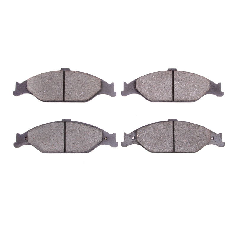 R1 Concepts Ford Mustang R1 99-04 front performance sport brake pads installed, showing the high-performance brake pad design.