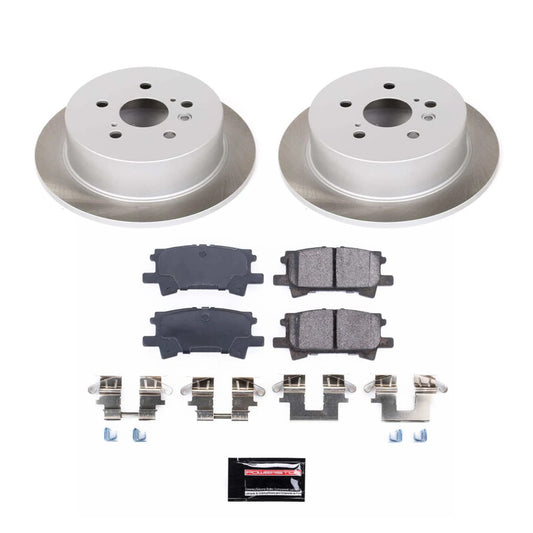 PowerStop rear semi-coated brake rotor kit for Toyota Highlander 2004-2007, performance blank brake components.