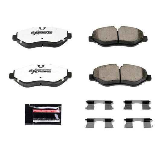 PowerStop Z36 brake pads with hardware for 2007-2009 Dodge Sprinter 2500 front truck and tow performance braking system