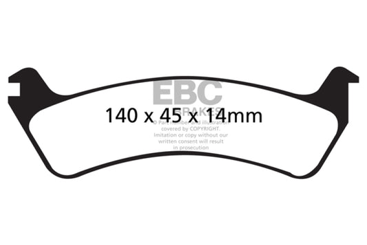EBC Ultimax2 rear brake pads for Ford Windstar 3.0, OE type, showing the brake pad set with metal backing plates and friction material.