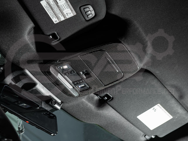 2021-Up Ford F-150 | Dry Carbon Fiber Overhead Console Front Map Lamp Frame Panel