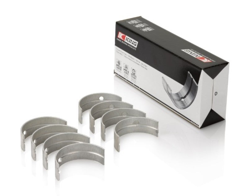 King Engine Bearings main bearing set for Mitsubishi 3.0L 6G72 V6 engine, size +0.50, with bearing components visible.