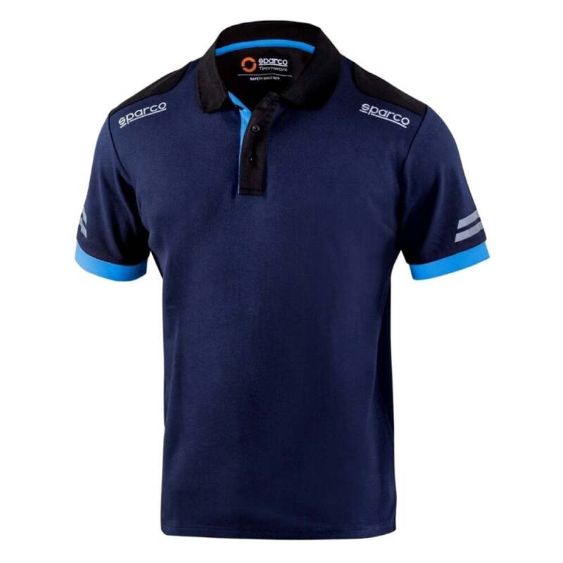 Sparco Polo TW navy and blue shirt with collared design, featuring the SPARCO logo on the chest.
