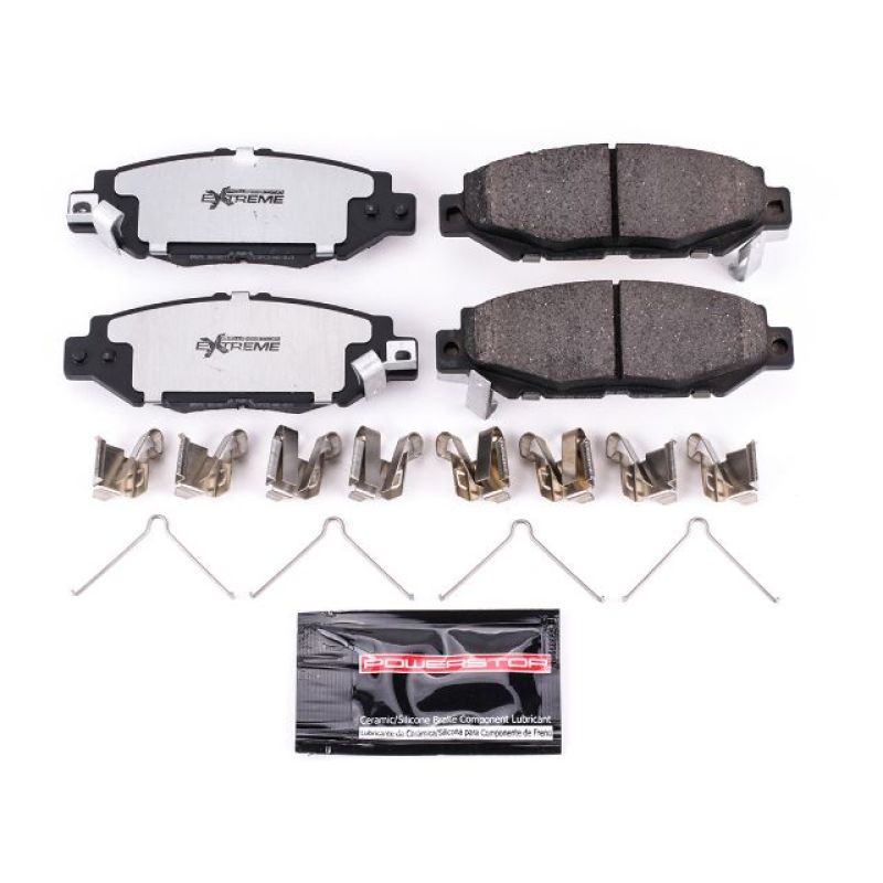 PowerStop Z26 Extreme Street rear brake pads for Lexus GS300 1993-1997, with hardware, high-performance braking components.
