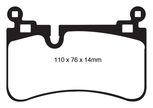 EBC Redstuff rear brake pads for Mercedes-Benz C63 AMG W204 6.2, high-performance braking components.