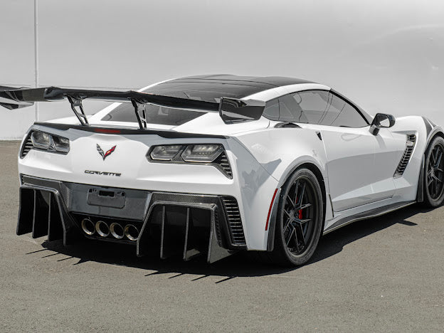 2014-2019 CORVETTE C7 | CARBON FIBER ZR1 EXTENDED REAR SPOILER HIGH WING