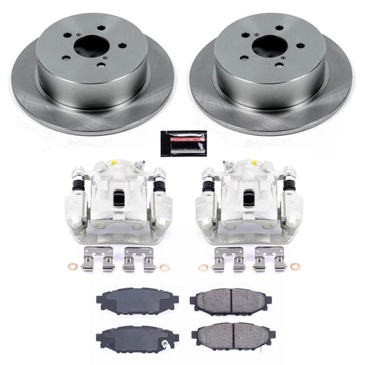 PowerStop rear brake kit with calipers for 2005-2009 Subaru Legacy, OE style brake replacement, automotive brake components