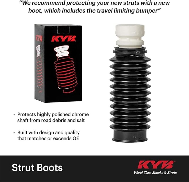 KYB rear strut boot for Lincoln Continental, MKX, Nautilus 2016-2020, designed to protect shocks and struts from dirt and debris