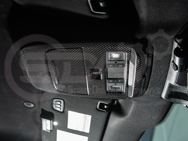 2021-Up Ford F-150 | Dry Carbon Fiber Overhead Console Front Map Lamp Frame Panel