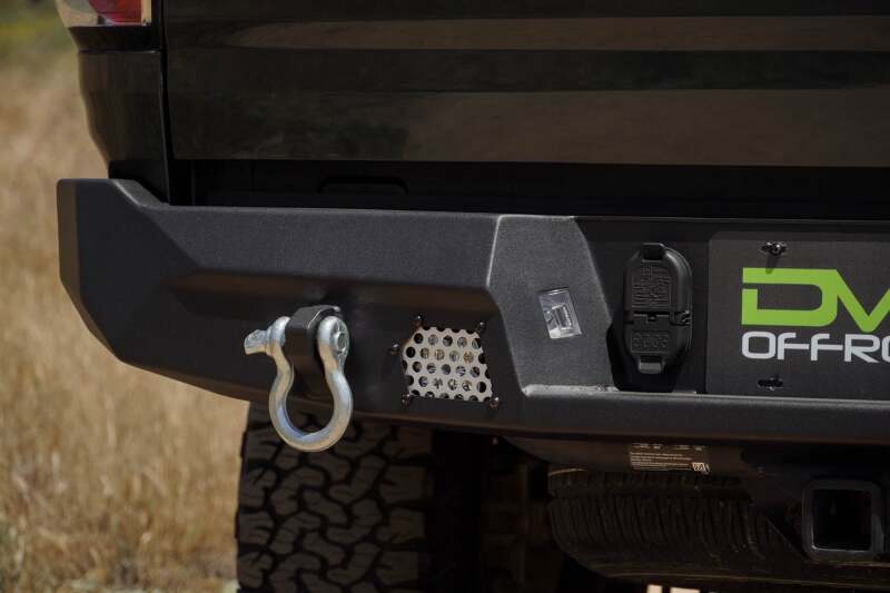Steel rear bumper for Chevy Colorado and GMC Canyon by DV8 Offroad, part of the MTO Series, rugged offroad vehicle protection