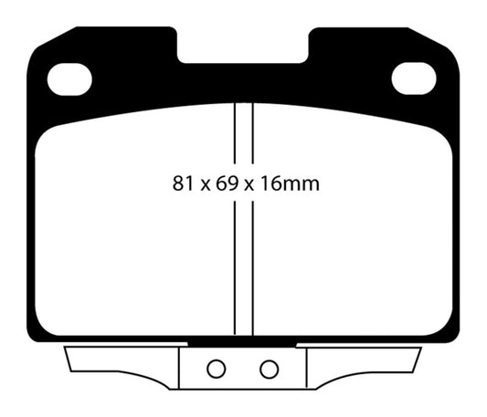 EBC Redstuff rear brake pads for Dodge Stealth 3.0 4WD, high-performance brake pads installed on vehicle.