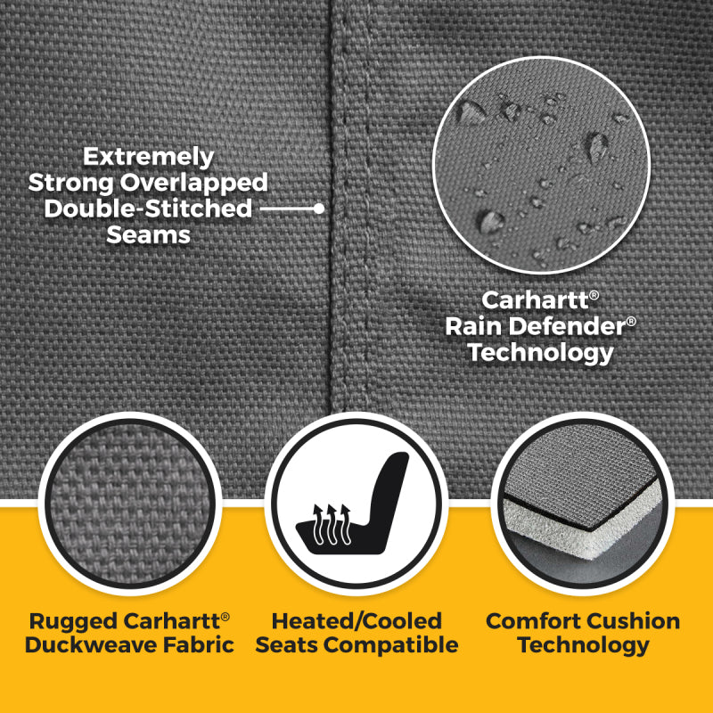 Covercraft Carhartt PrecisionFit second row seat covers for Toyota Corolla 2023-2026, custom fit, durable fabric, and stylish design.