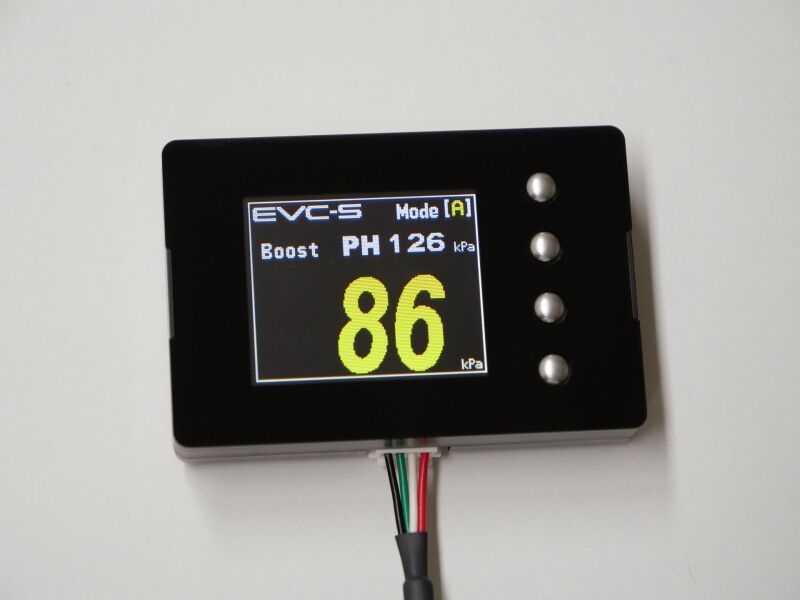 HKS EVC S2 forced induction blow off valve with control unit for turbocharged vehicles, showing the device and connections.