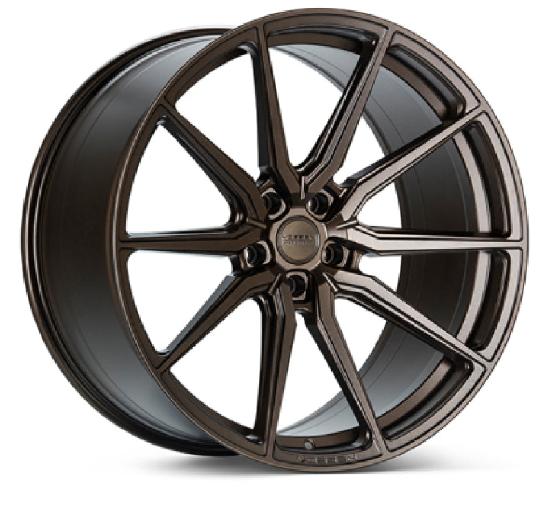 Vossen HF3 forged wheel, 21x10.5 inches, satin bronze finish, 5x120 bolt pattern, deep concave design with ET35 offset