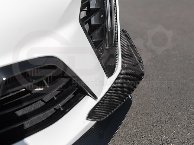 2020-UP CADILLAC CT4 BLACK WING | CARBON FIBER FRONT BUMPER CANARDS