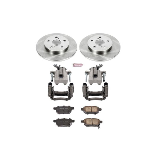 PowerStop OE brake kit with rear calipers for 2016 Scion iM, including brake rotors and hardware for reliable stopping power.