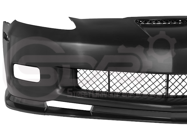 2005-2013 CHEVROLET CORVETTE C6 BASE | C6 ZR1 STYLE PRIMER BLACK FULL FRONT BUMPER CONVERSION KIT (Copy)