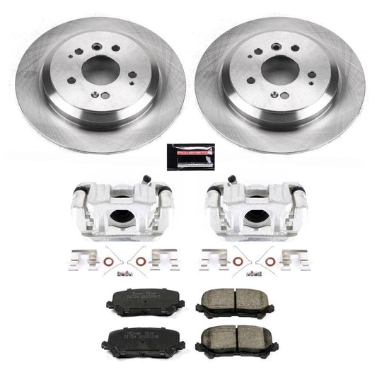 PowerStop rear OE brake kit with calipers for 2016-2019 Honda Pilot, includes brake pads and hardware.