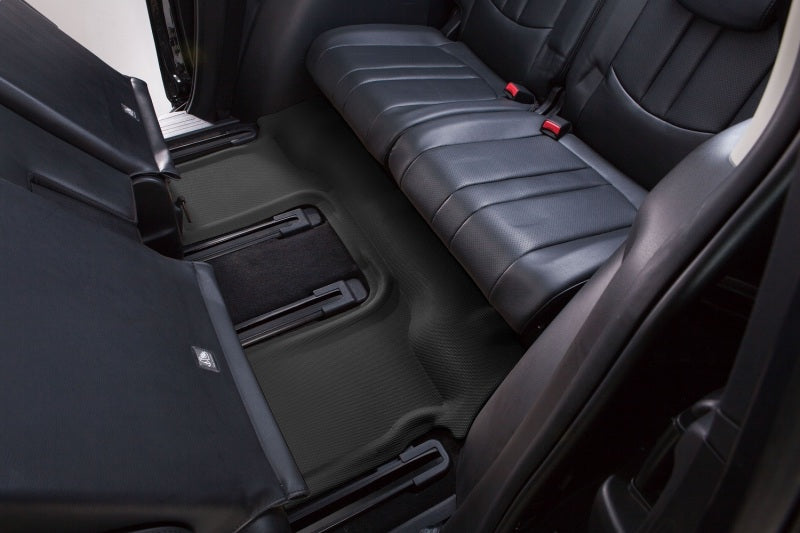 3D MAXpider rubber floor mat for 2020-2023 Toyota Highlander 8-seat, row 3, in black Kagu material, protecting vehicle flooring.