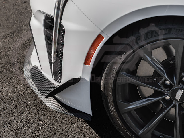2020-UP CADILLAC CT4-V BLACKWING | CARBON FIBER FRONT LIP SPLITTER WITH CANARDS GROUND EFFECTS