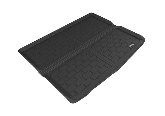 Black rubber cargo liner designed for Infiniti QX30 from 2017 to 2019 by 3D MAXpider, showing textured surface and fitted edges.