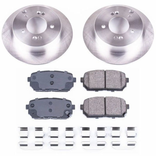 PowerStop rear OE brake kit for 2007-2010 Kia Rondo, includes brake rotors and pads, automotive replacement parts