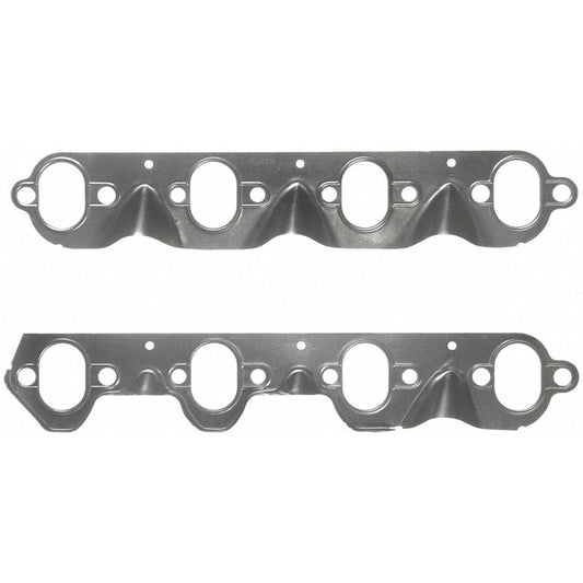 Fel-Pro Ford F-250 exhaust manifold heat shield set, including gaskets, with metal shields and gasket components visible.