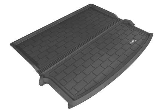 Black 3D MAXpider Kagu cargo liner for 2014-2020 Jeep Cherokee, rubber floor mat with textured surface and raised edges.