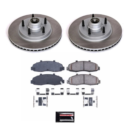 PowerStop 2004 Ford F-150 Heritage front semi-coated brake rotor kit with performance blank brake rotors.
