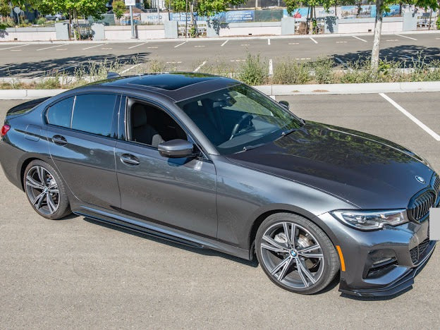 2019-Up BMW G20 3-Series | M-Sport Style GLOSSY BLACK Side Skirts Rocker Panel Ground Effects