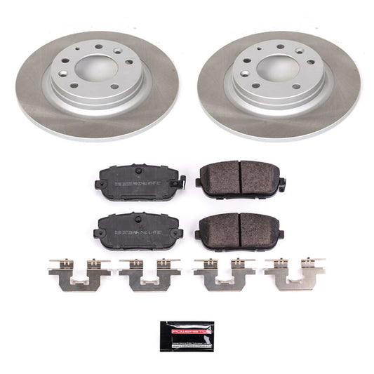 PowerStop rear semi-coated rotor kit for Mazda MX-5 Miata 2006-2015, performance brake components, shown installed on vehicle.
