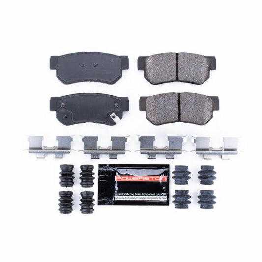 Power Stop Z23 Evolution Sport rear brake pads with hardware for 2006-2009 Hyundai Azera, high-performance automotive brake components.