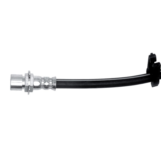 DFC 15-21 Dodge Charger front right brake hose from brake line kit, showing the flexible rubber and metal fittings.