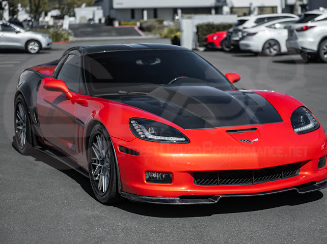2005-2013 C6 Corvette - 427 /Grand Sport / Z06 / ZR1 | ZRA1 Style Front Splitter Lip Ground Effects (Carbon Fiber or Primer Black)
