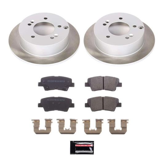 PowerStop rear semi-coated brake rotor kit for 2009-2010 Hyundai Sonata, performance brake kit with drilled rotor design