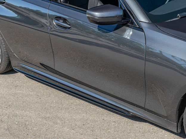 2019-Up BMW G20 3-Series | M-Sport Style GLOSSY BLACK Side Skirts Rocker Panel Ground Effects