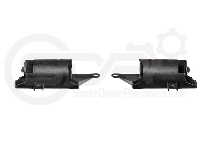 Pair of Street Driven Performance Chevrolet Corvette C8 underbody air deflector cooling duct scoops, exterior trim for improved airflow.