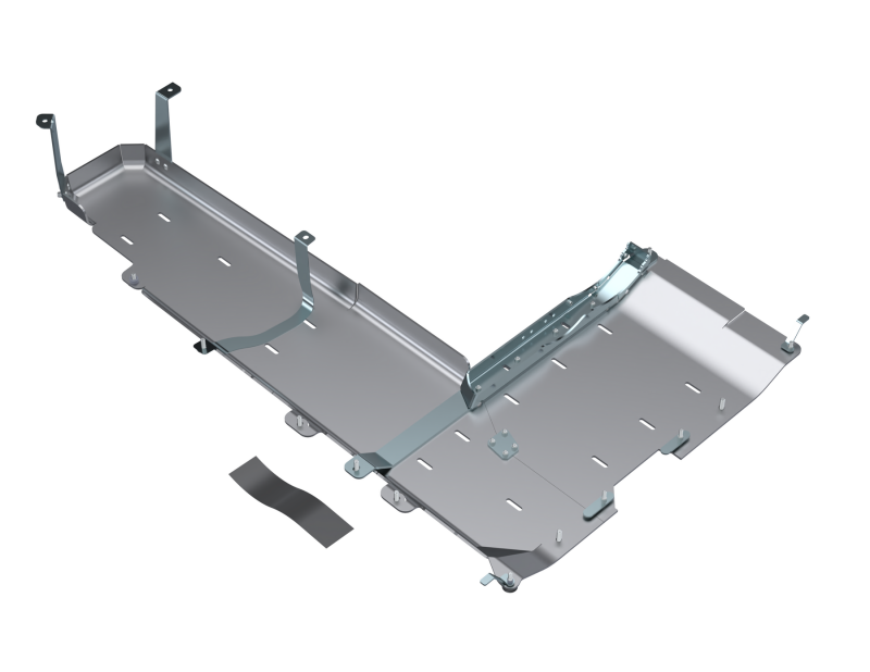 Artec Industries aluminum skid plates for Jeep Wrangler Sahara and Gladiator T-Case and fuel protection, showing rugged durability.