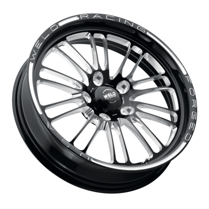 Weld RPM Frontrunner forged wheel in gloss black milled finish, 15x3.5 inches, 5x4.75 bolt pattern, non-BL design.