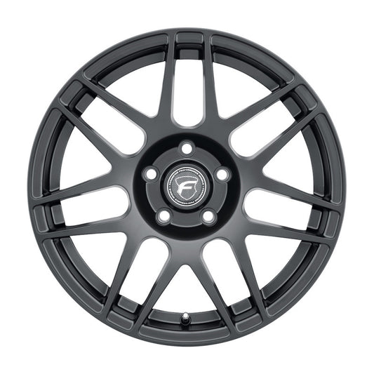 Forgestar F14 20x10.5 inch cast wheel in gloss black with 5x114.3 bolt pattern, ET40 offset, and 7.32-inch backspacing.
