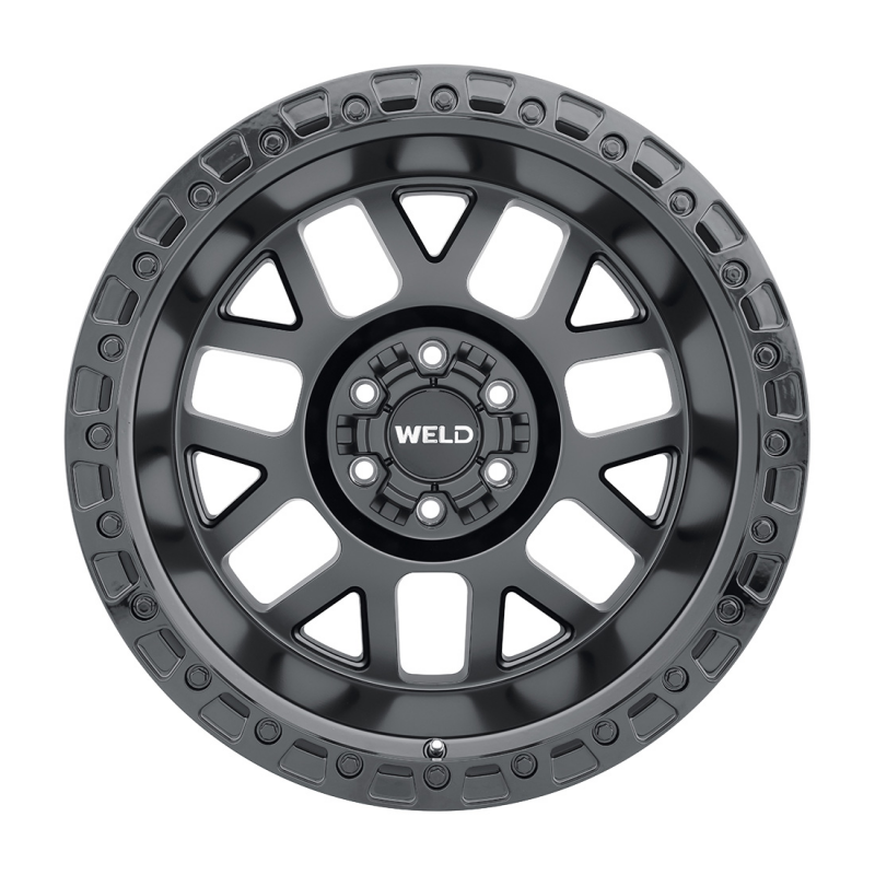 Weld Weld Cinch 20x12 satin black cast wheel with 6x135 bolt pattern and 4.75 BS, 106.1 HB for trucks and SUVs.