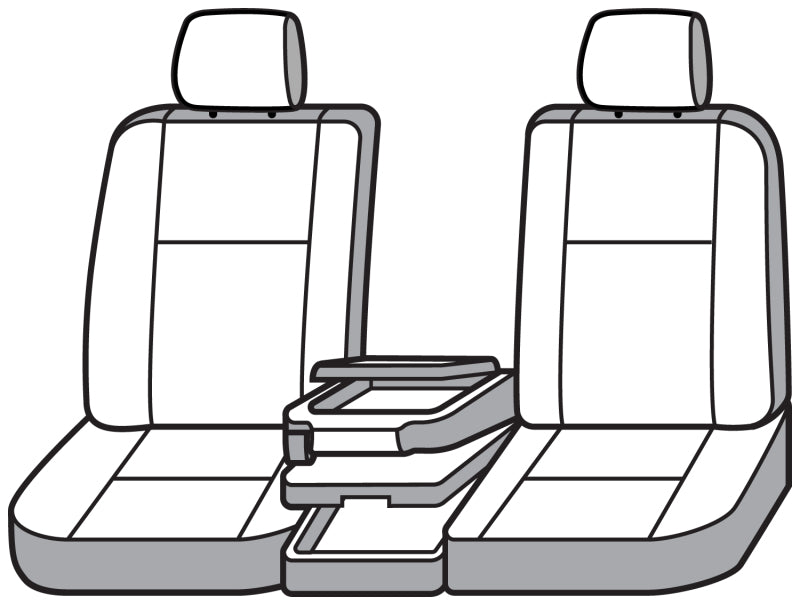 Covercraft Carhartt Super Dux front seat cover for Ford F250 and F350 trucks in gravel color, custom fit for front row seats.