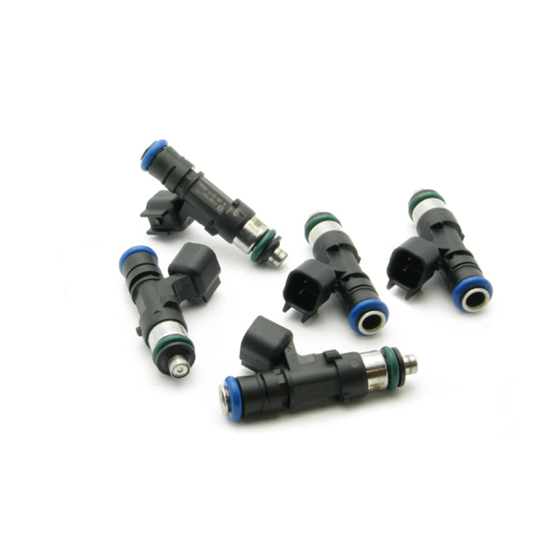 DeatschWerks Ford Focus MK2 ST/RS 2005-2010 550cc fuel injector set of 5 for 5-cylinder engines, shown in the image.