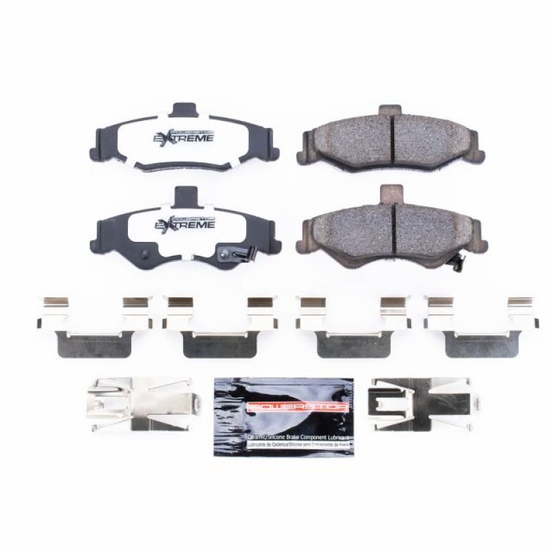 PowerStop Z26 Extreme Street brake pads for 1998-2002 Chevrolet Camaro rear, includes hardware, performance brake upgrade.