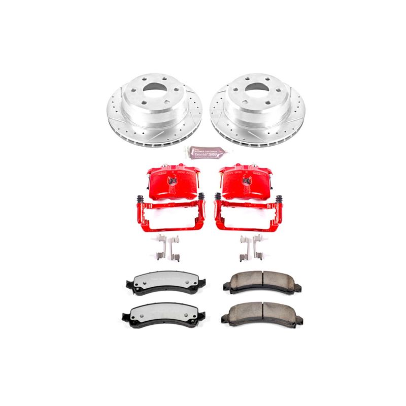 PowerStop Z36 truck and tow rear brake kit with calipers for Cadillac Escalade 2003-2006, performance D&S brake upgrade